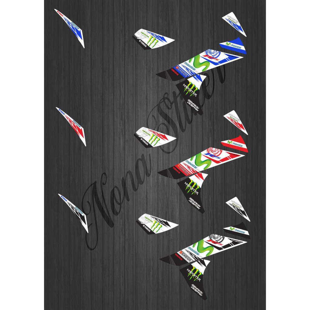 STIKER STRIPING DECAL YAMAHA R15 V2 MOVISTAR 2