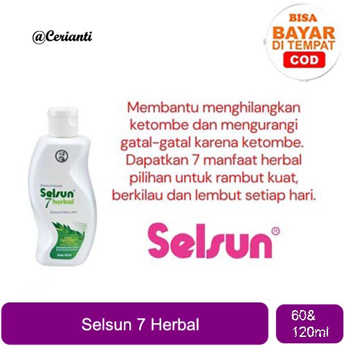 SELSUN Shampoo Conditioner Series | Sampo anti ketombe 7 Herbal 60 &amp; 120 ML_Cerianti