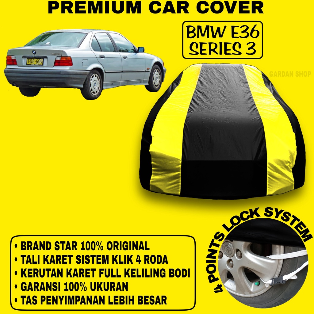 Body Cover BMW E36 SERIES 3 Sarung Strip KUNING Penutup Pelindung Bodi Mobil Bmw E36 Series 3 PREMIUM