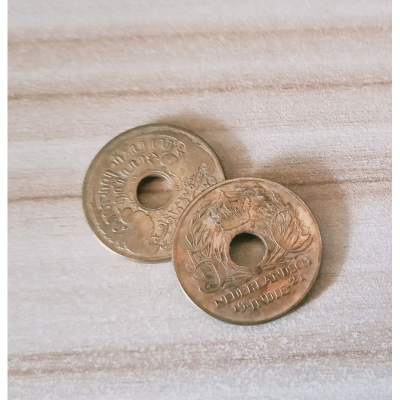 Uang Kuno 5 cent sen / sen Bolong Nederlandsch Indie