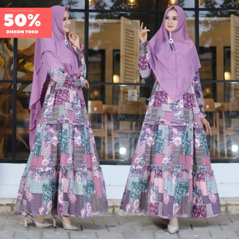 Gamis Terbaru CerutyBabydol Terlarus / Azzura Dress / Gamis Mewah Ceruty Terlaris 2022 / Gamis Cerut