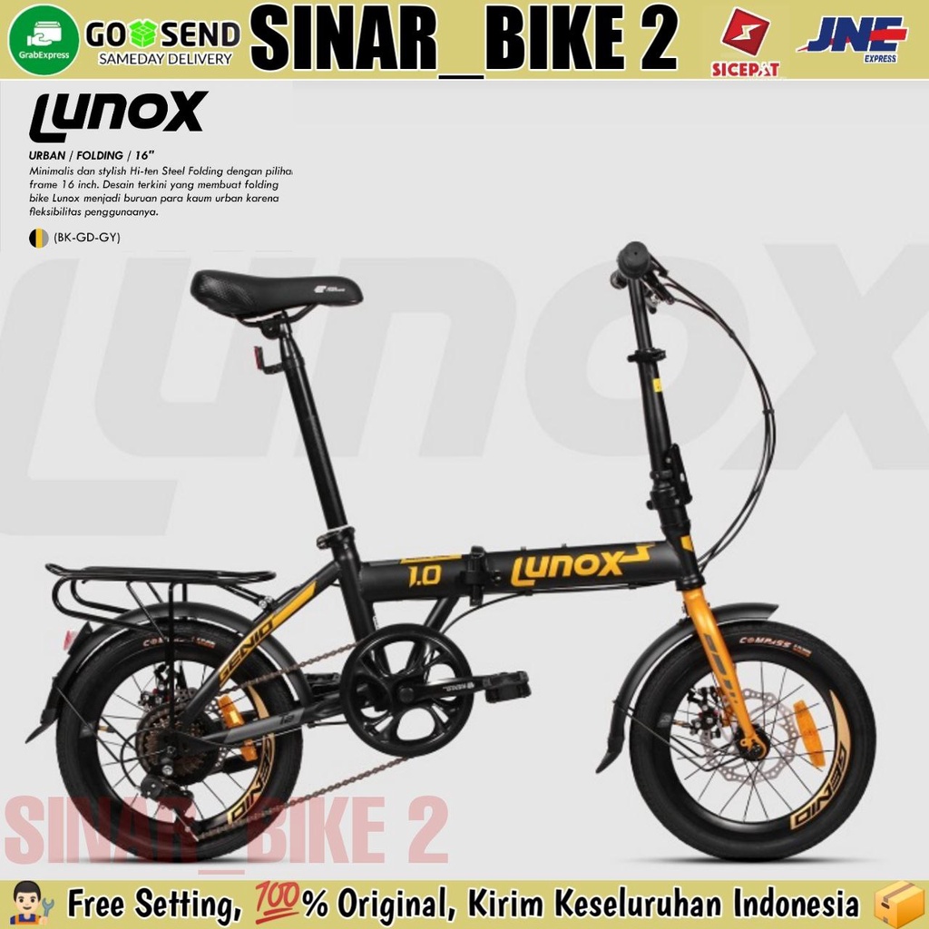 Sepeda Lipat GENIO LUNOX 16 &amp; 20 Inch New 2022 Boncengan 7 Speed