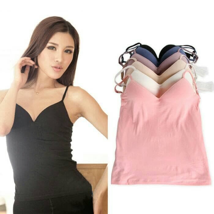 Bra Kemben - Tank Top - Tank Top Polos Tanktop Cup Bra Busa Tanktop Panjang Atasan Dalaman Baju