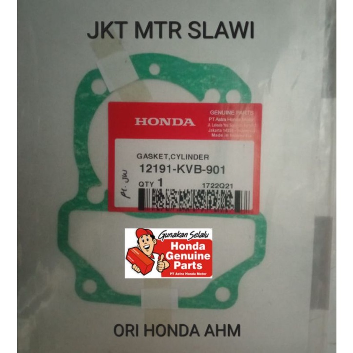 12191 KVB 901 gasket cylinder atau perpak blok, gasket blok vario 110 cw karbu,  vario techno 110 karbu 2004-2014 asli honda