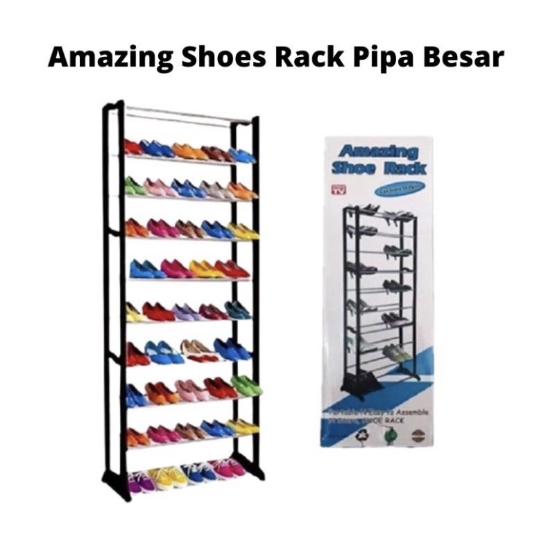 Rak sepatu Jilbab Serbaguna / Amazing Shoes Rack Non Cover Rak Sepatu 10 Susun Tempat Penyimpanan Jilbab Kerudung Selendang Shoe Tingkat Serbaguna RAK1