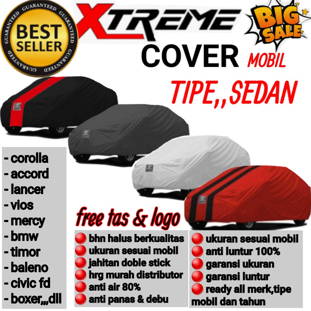 Cover Mobil/Sarung Mobil Sedan Vios/ Bmw/Mercedes/Civic/Altis/Corolla/Timor/Avega/Galant/Proton dll