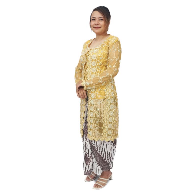 Kebaya Preloved full Payet kuning I7