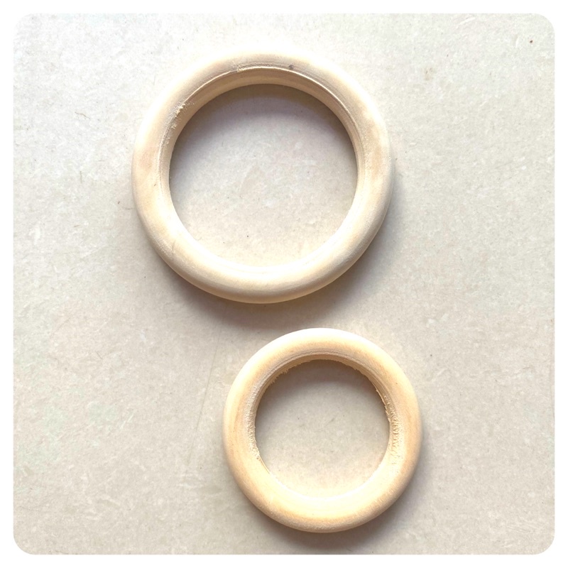 ring kayu macrame wooden ring 7cm 5cm 4cm 3cm