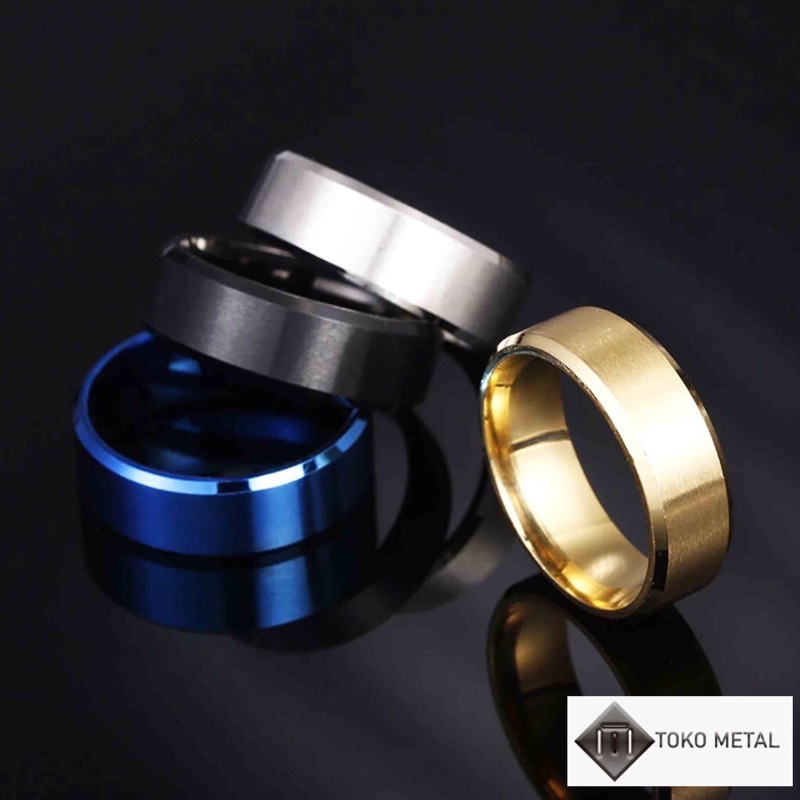 Cincin Titanium Polos Pria dan Wanita Anti Karat [ Toko Metal ]