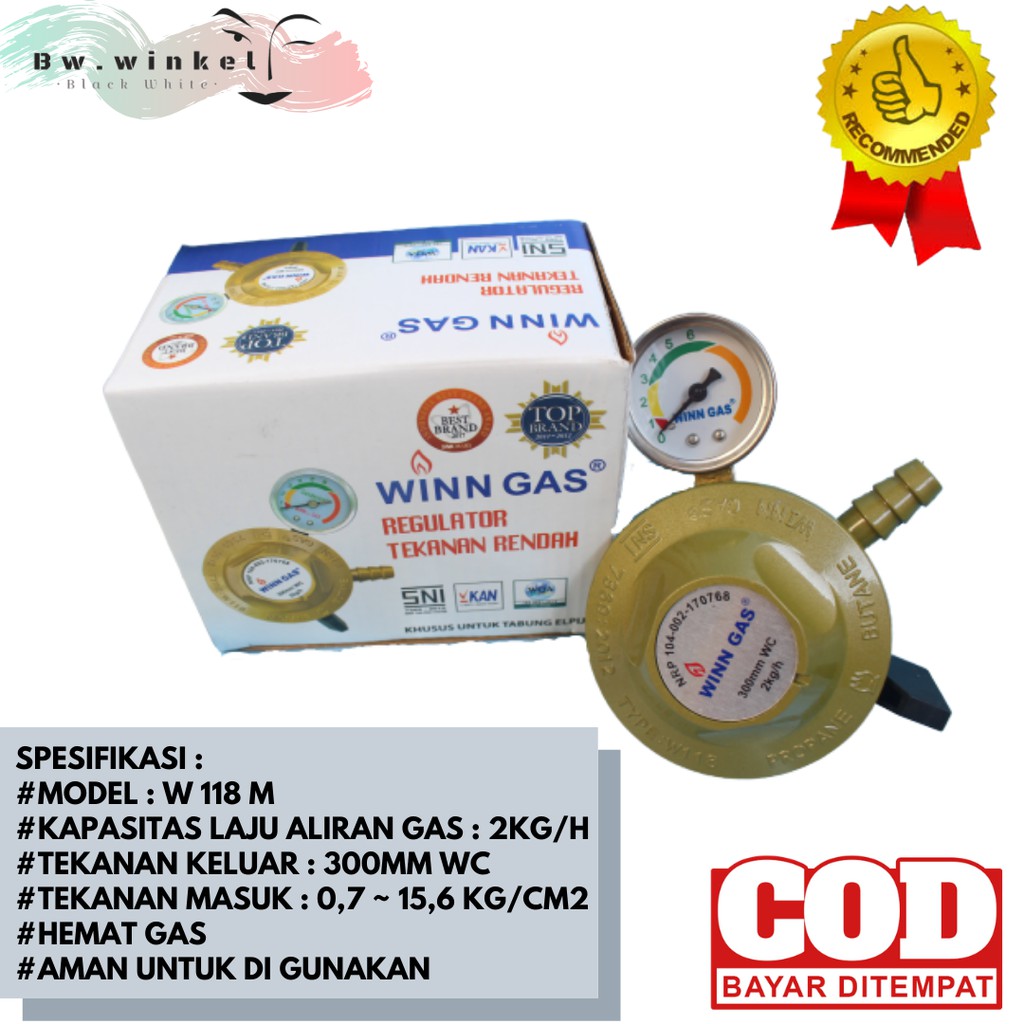 REGULATOR KEPALA GAS WINN GAS W 118 M TEKANAN RENDAH // W 118M // W118M