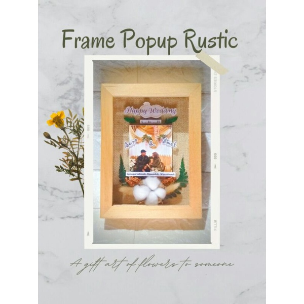 Frame Popup Rustic | Frame 3d | Lampu LED 3d untuk Kado|Giftbox|Hampers Wisuda/Anniv/Pernikahan