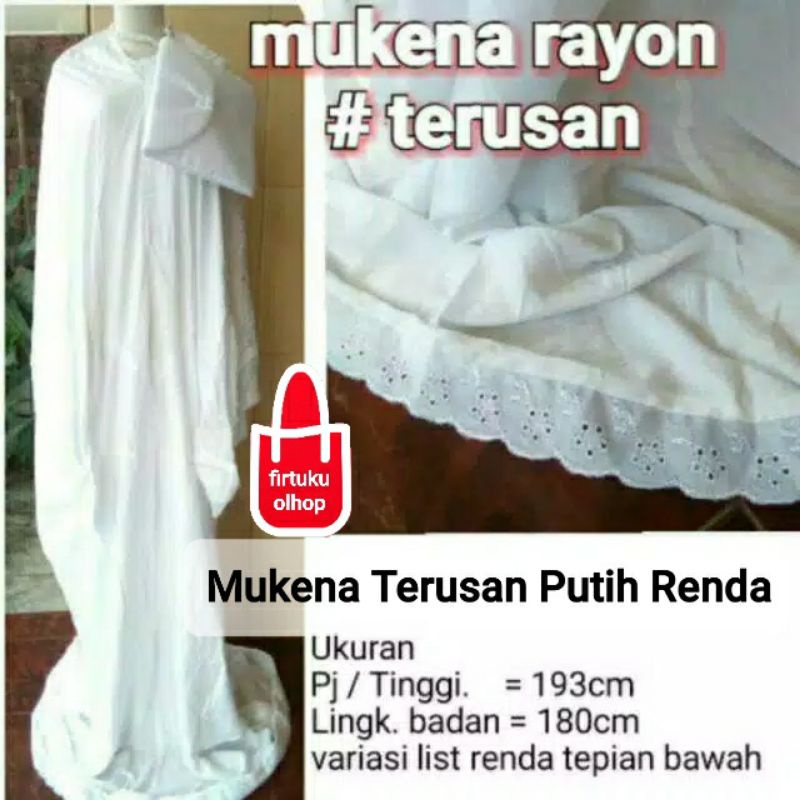 Mukena Terusan Putih Renda Jumbo