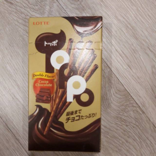 Toppo Lotte  Double Flavor Cocoa Chocolate Shopee Indonesia