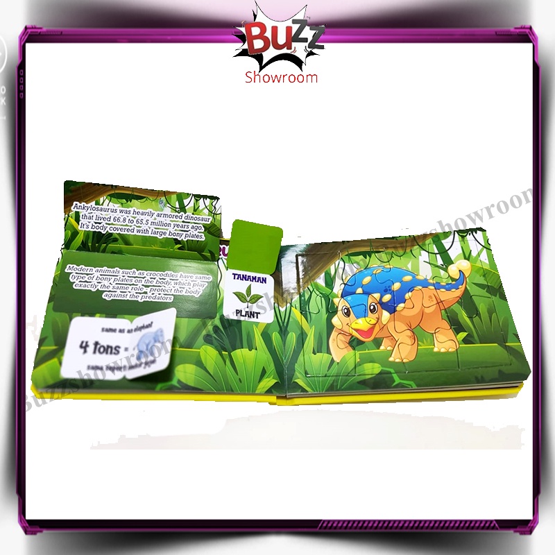 Puzzle Book Dinosaurus dual bahasa inggris indonesia buku anak