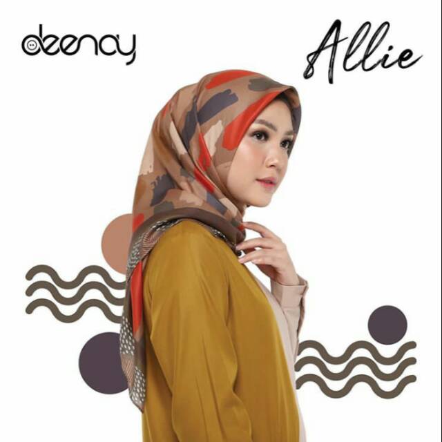 ALLIE - Kerudung Deenay Original Voal Scarf Printed Motif