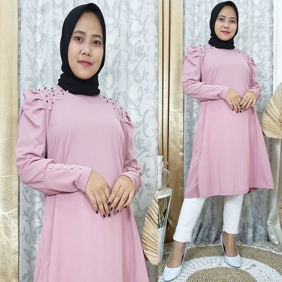 TIARA TUNIK MUTIARA LENGAN KERUT BALON GL FASHION