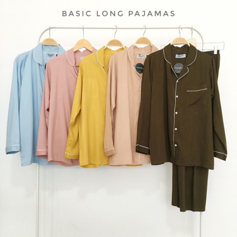 Yobebee Piyama Katun Lembut Baju Tidur Wanita One Set Basic Pajamas Polos Pastel Cotton Rayon Silk Model Tangan Pendek Baju Harian Santai Couple Kembaran Ibu Anak