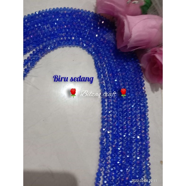 kristal ceko 6mm golongan biasa-biru sedang