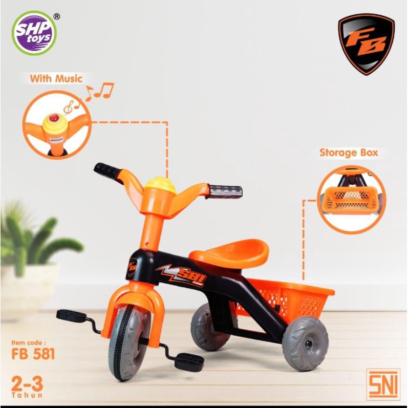 Sepeda Fb581 Sepeda Roda 3 Bayi Anak Sepeda Tricycle Sepeda Gowes Sepeda Dorong