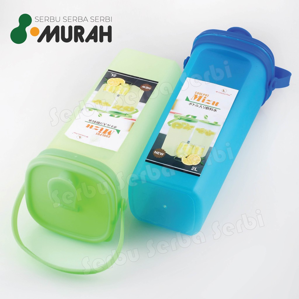 SERBU MURAH - Botol Minum Air Kulkas 2 Liter - Cool Pot MIZU 2 Liter Tutup Dengan Gagang - Botol Air-4