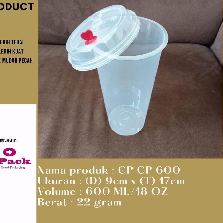 

Hot Product--TEMPAT MINUMAN PLASTIK KEKINIAN/CUP PLASTIK COFFEE/CUP PLASTIK JUICE/TEA 600 ml (GP CP-600)