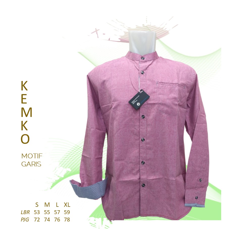 Baju Koko Kemeja Koko Motif Garis Salur