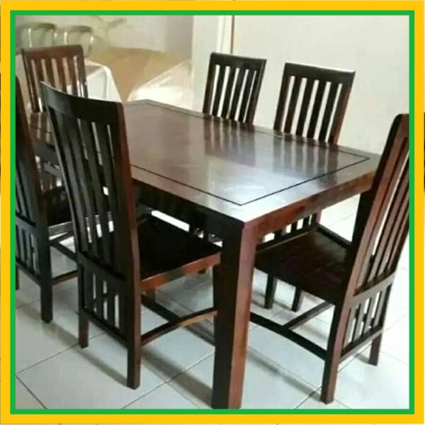 Meja Kursi Makan Jati Panjang Kursi 6 Jepara Furniture