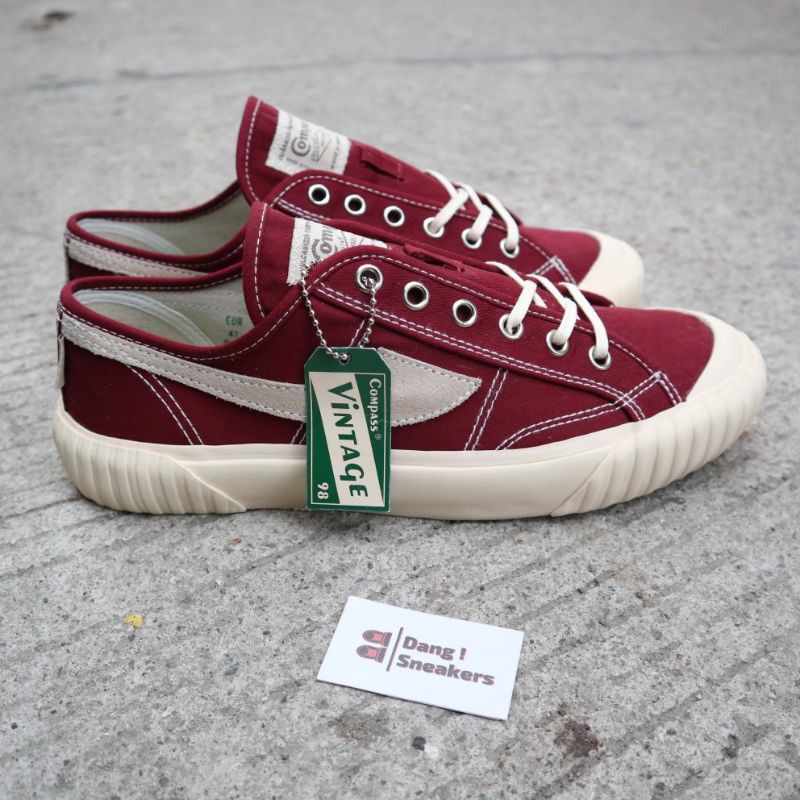Sepatu Compass Vintage Low Originial Quaranty (Black White/Maroon/Mustard/Green/Grey/Navy)-1