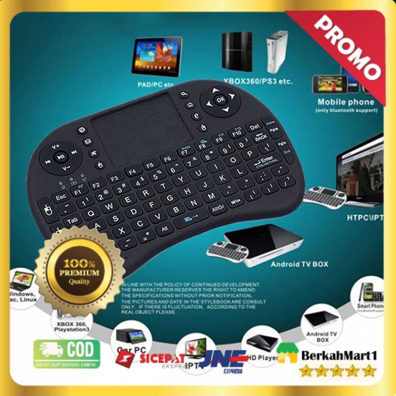 Taffware Mini Keyboard Wireless 2.4GHz dengan Touch Pad &amp; Mouse - i8