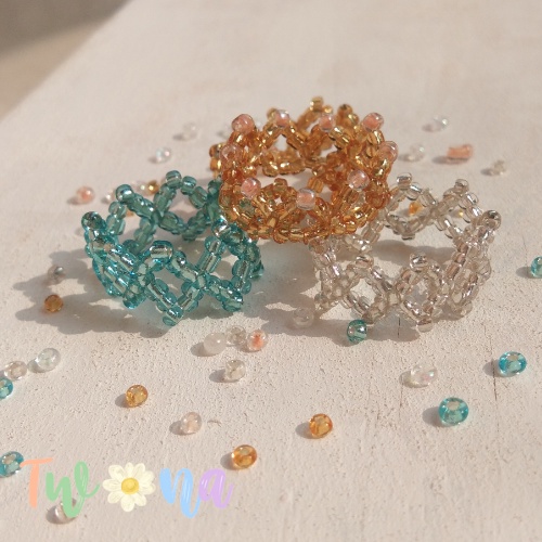 crown ring / cincin manik korea / cincin aesthetic / beads ring / idol kpop TWONA