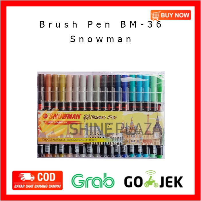 

(BISA COD) Snowman Brush Pen Set 36 Warna BM-36