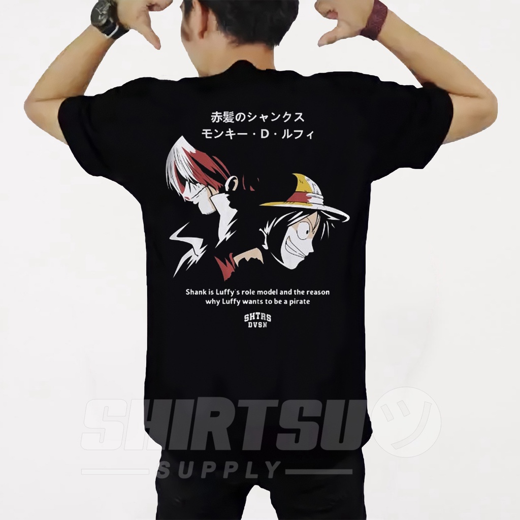 Baju Kaos Oblong T Shirt Clothing Pria Distro Hitam Gambar Belakang Sablon Digital Wibu Merchandise 