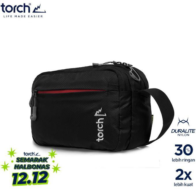 -SIAP KIRIM- TORCH TAS SELEMPANG KASHIBA 3L HITAM