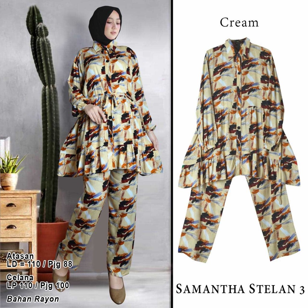 Arnis Samantha 3 Stelan Busui Friendly Bahan Katun Rayon