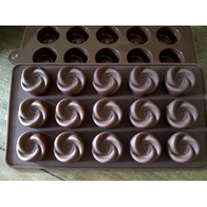 Cetakan Silicone Mini Swirl (Coklat/Puding/Agar/Fondant/Cake)