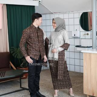  Batik  Couple Brukat Tile Sarimbit  Selendang  Zig Zag Mika 