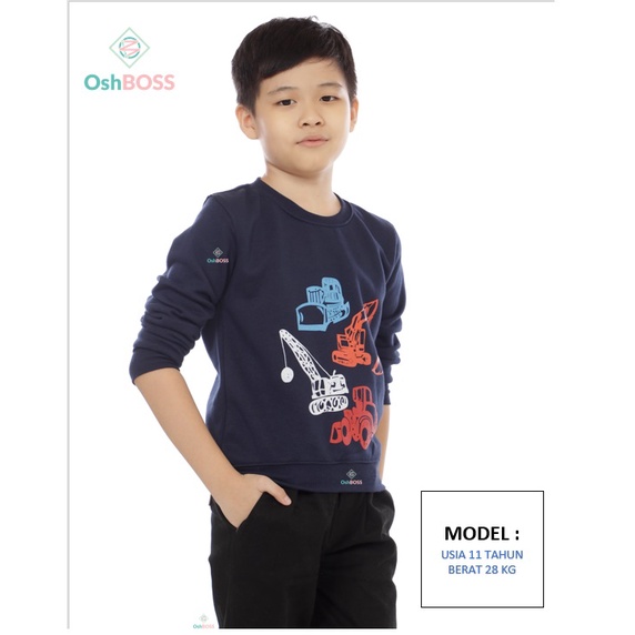COD SWEETER JAKET ANAK MOTIF KARAKTER USIA 7-8 TAHUN-Truck Navy