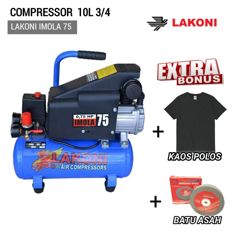 LAKONI IMOLA MESIN KOMPRESSOR 75 10L 3/4HP KOMPRESSOR ANGIN