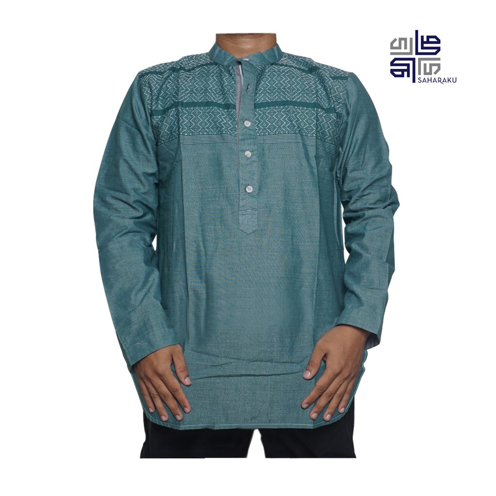 BAJU KOKO Katun Serat Tenun Motif Dada