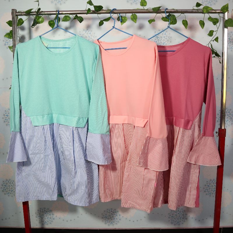 atasan tunik wanita modis terbaru dan terlaris / tunik salur / tunik murah