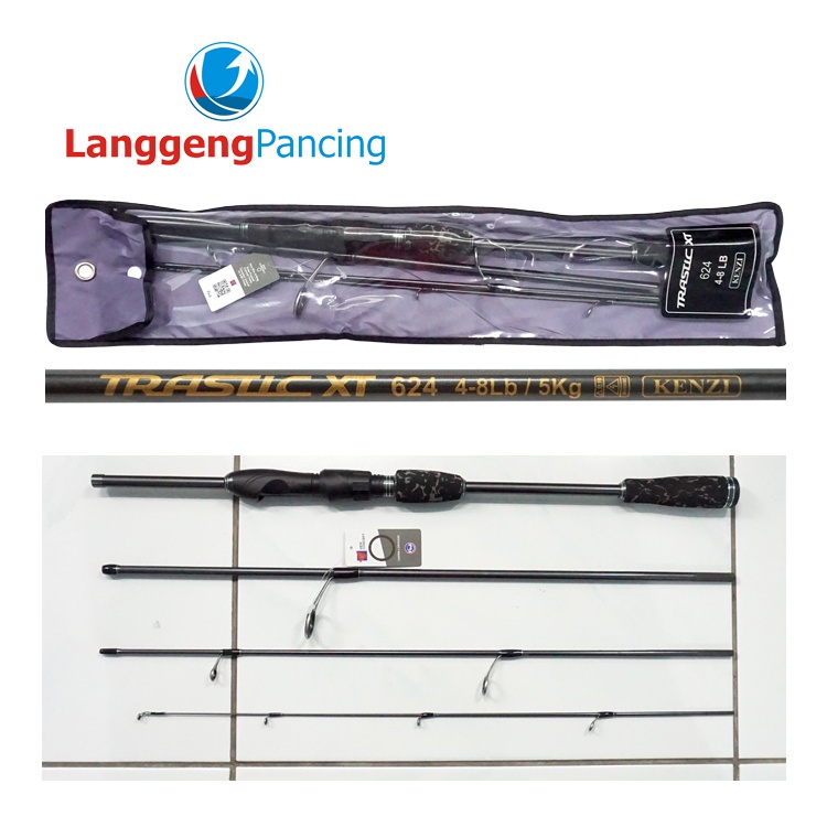 Joran Spinning Kenzi Trastic XT 624 4-8Lb Fuji Guides Pack Papertube
