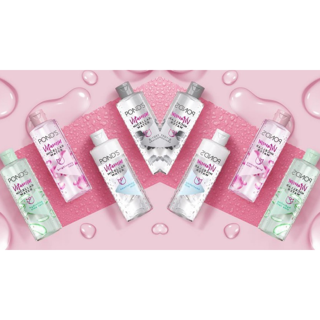 ★ BB ★ Pond's Vitamin Micellar Water Makeup Remover | PONDS D-Tox Charcoal Brightening Rose Nourshing