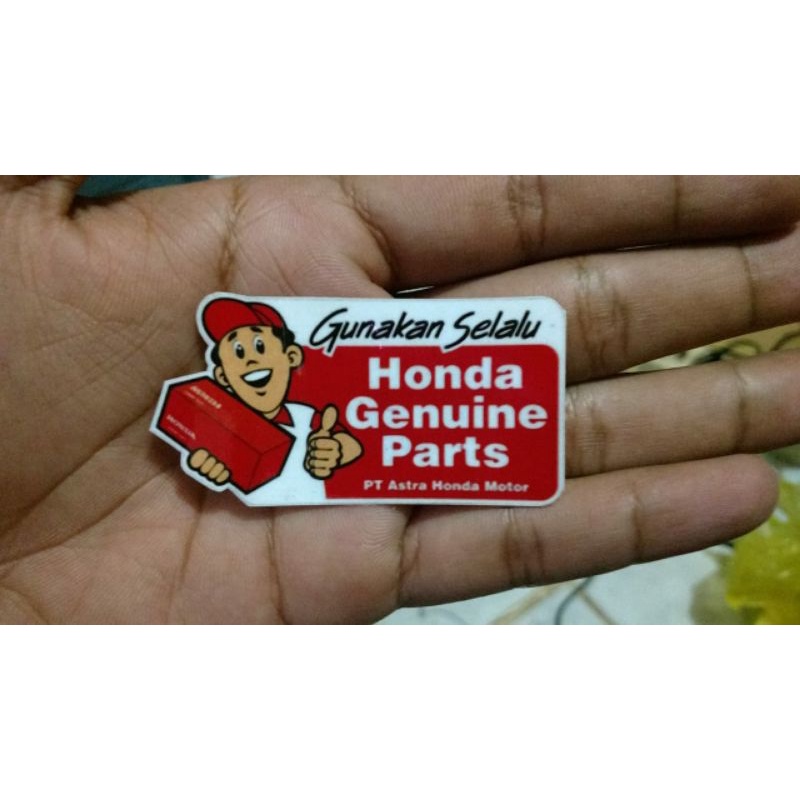 Sticker-Stiker-Decal-Tempelan-Logo-Label Pelengkap Swing Arm Motor Honda HGP-Honda Genuine Parts bua