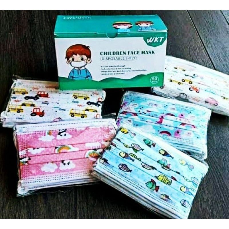 masker anak motif 3ply/50 pcs