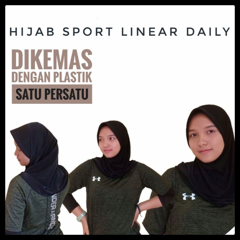 Hijab Instan Sport Linear Daily Volly Basket Sepeda Kerudung Olahraga