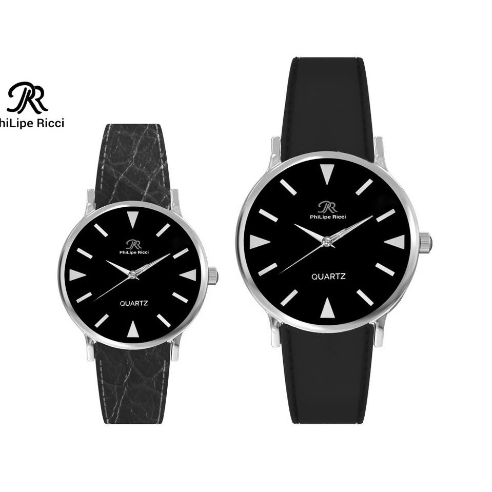 Paling Disukai.. PhiLipe Ricci Jam Tangan Couple Analog Kulit KOB10 Free BOX