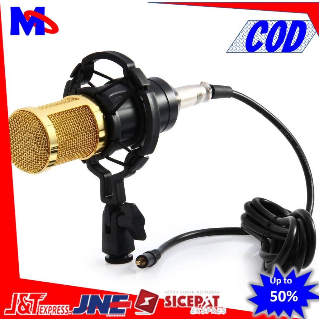 Mic Mikrofon Kondenser Studio Nyanyi Karaoke Podcast Youtuber Shockproof Mount