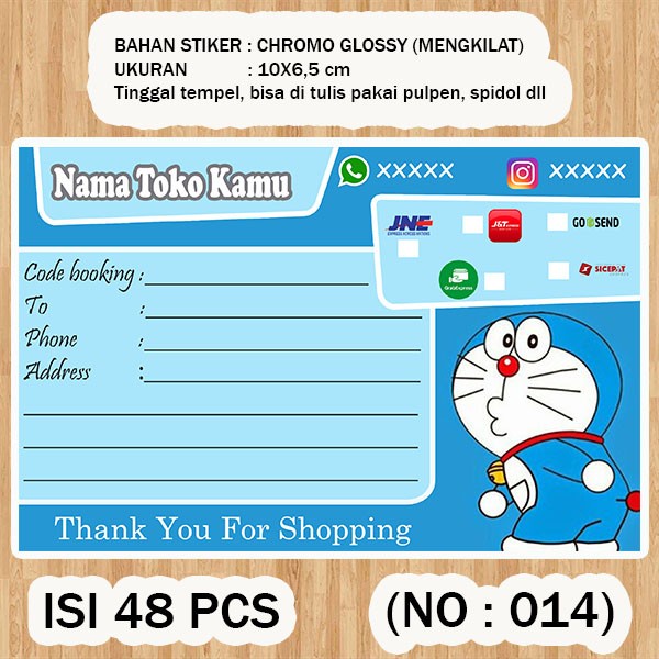 

( STIKER PENGIRIMAN ) Shipping label ( /pack isi 48pcs no.14 )