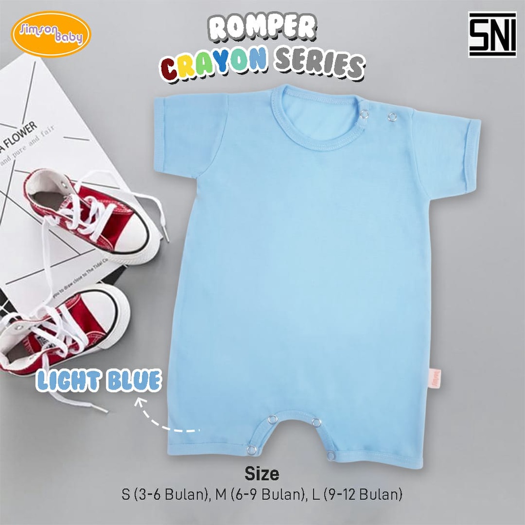 SIMSON BABY BY ARUCHI ROMPER CRAYON SERIES ROMPER SEGIEMPAT ANAK UNISEX 3 - 12 BULAN