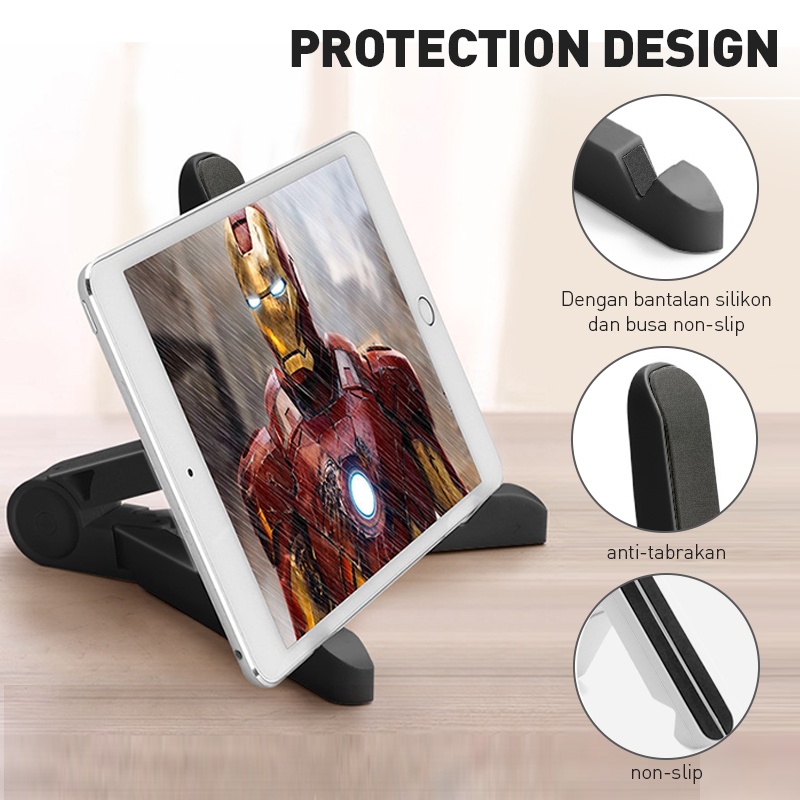 (NEW) ECLE Stand Phone Holder Tablet Portable Flexible Desktop Stand Creative Design Black